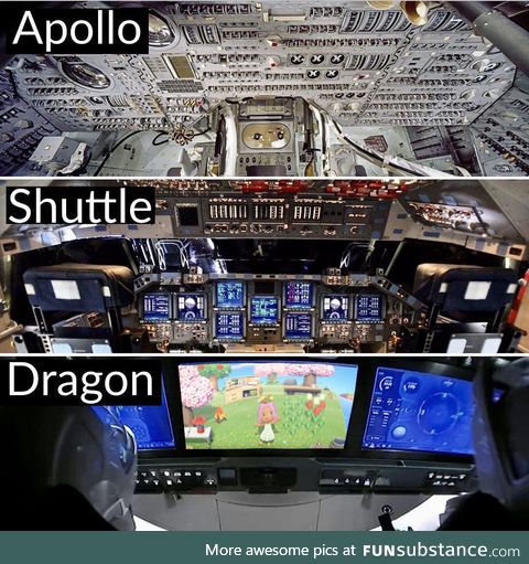 Spacecraft control panels over the years