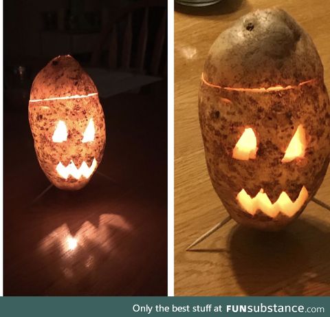Pumpkins get too much love. I carved a Jack-o-Tater