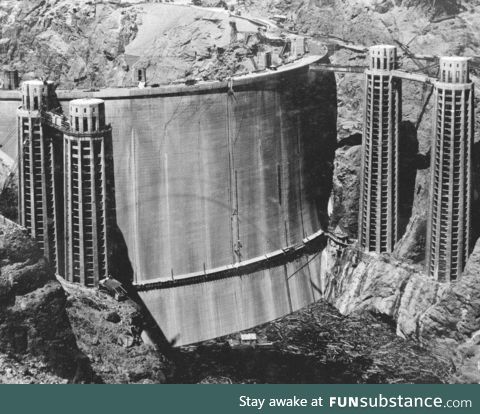 The backside of the Hoover dam