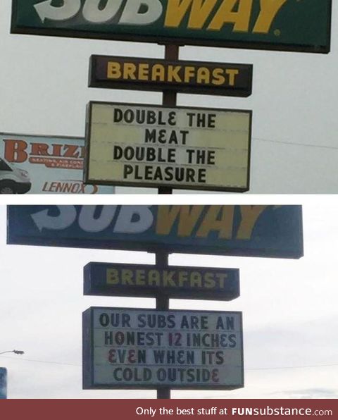 Subway’s sign guy wasn’t paid enough