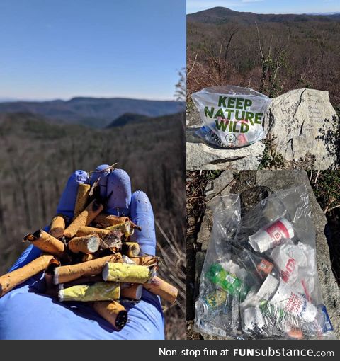 Cleaned up while on a hike. Do better, people. Clean up after yourselves