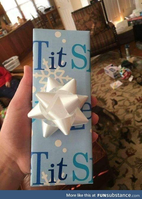 Use the "Let It Snow" wrapping paper only on larger gifts