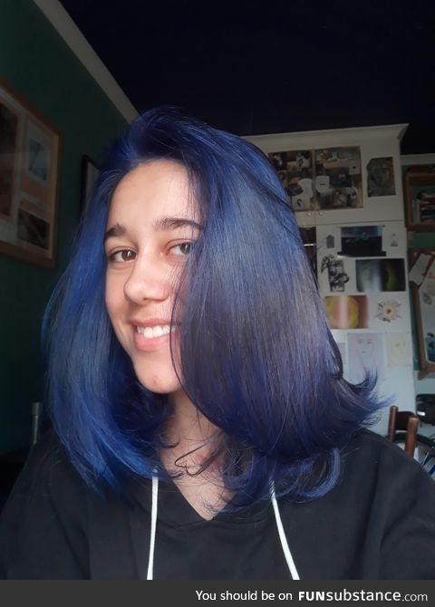 Blue hair and happy holidays to you all!