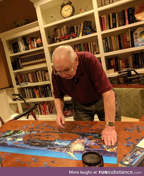 He'll be 101 in July and that's a 1000 piece puzzle