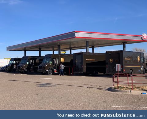 A gaggle of UPS trucks is called a parcel