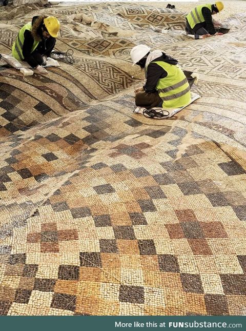 Restoring a mosaic rippled by earthquakes in Turkey