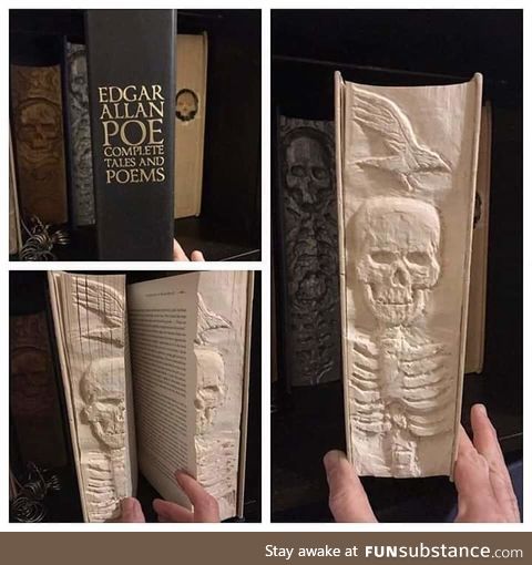 Edgar Allan's Poe poem collection with textured pages