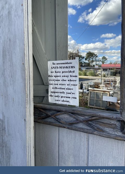 Given I’m in the south eastern US, this was a refreshing sign to see