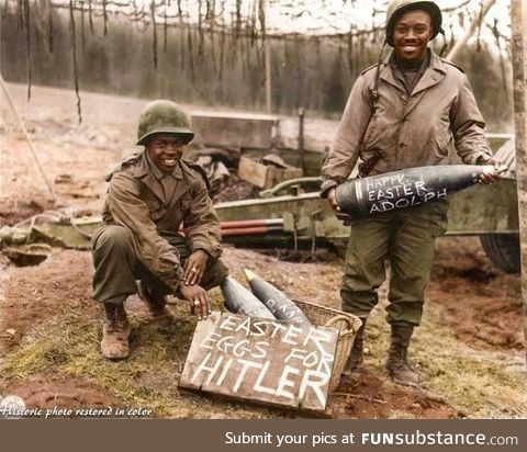 World War II picture in color