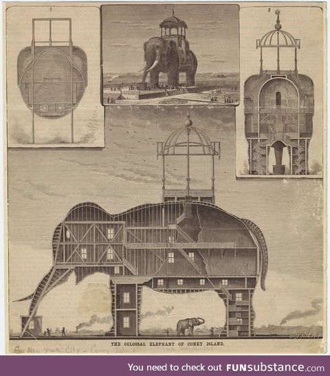 The Elephant Hotel of Coney Island, circa 1884