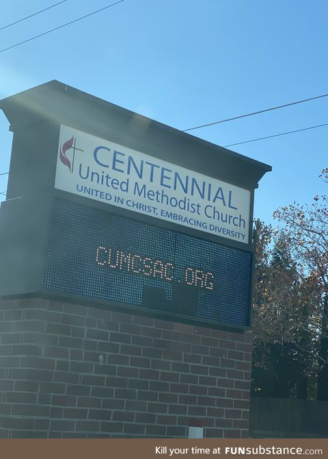 A church in Sacramento has an... Interesting website name