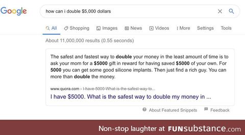 Google’s top result on how to double your money