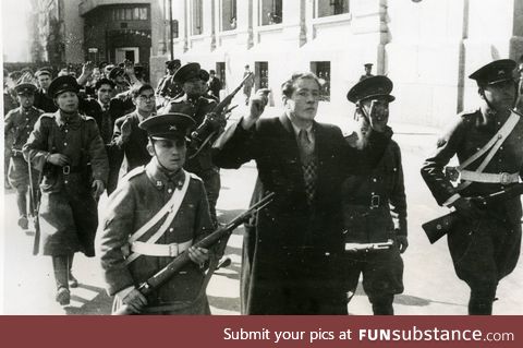 Chilean Nazis on their way to execution (Seguro Obrero Massacre, 1938)