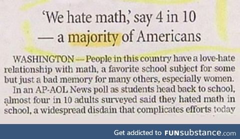 10/4ths of people dislike maths