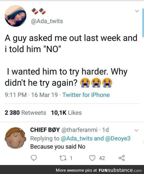Because you said no.