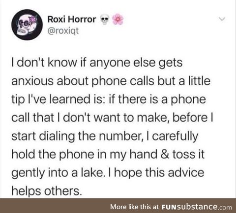 Take the phone and toss it gently into the lake