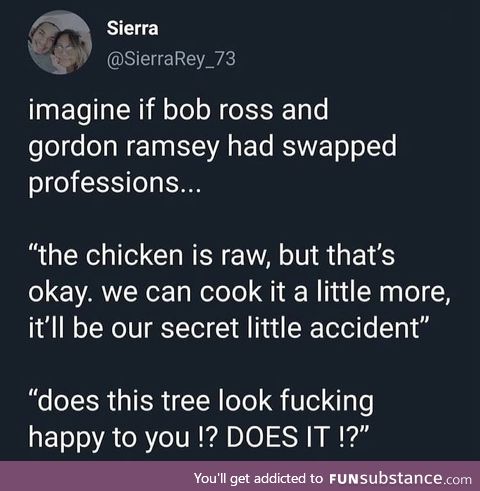 I want a Bob Ross similar to Gordon Ramsey