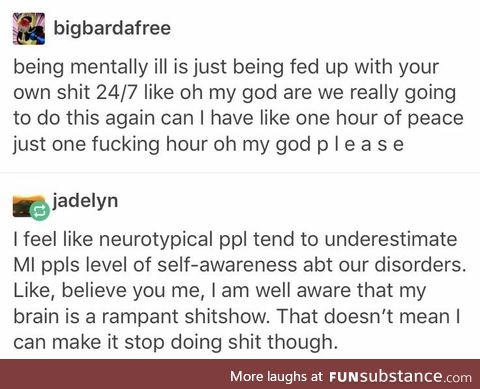 Fed up of your own shit