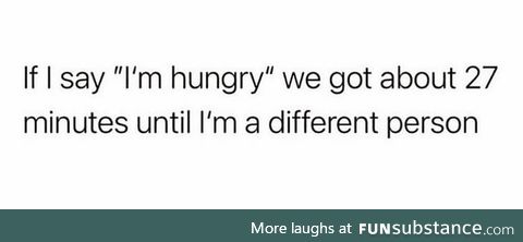 Unless I’ve thrown up the night before and I’m not hungry at all the next day