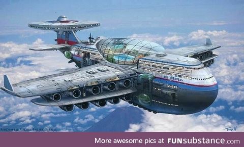 Concept For Jetliner Air Travel circa 1977