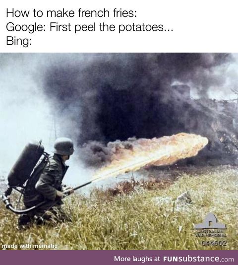 Shut up to the first french fries