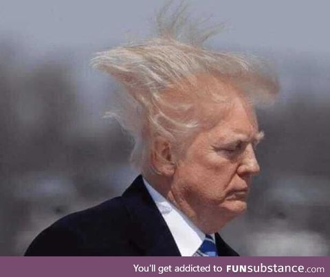 Donald Trump transforming into a super saiyan for the first time