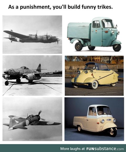 Joke's on the Alllies, Piaggio Ape is still produced today