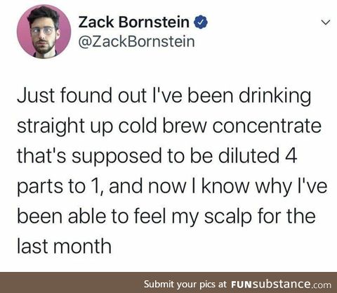 Drinking cold brew concentrate