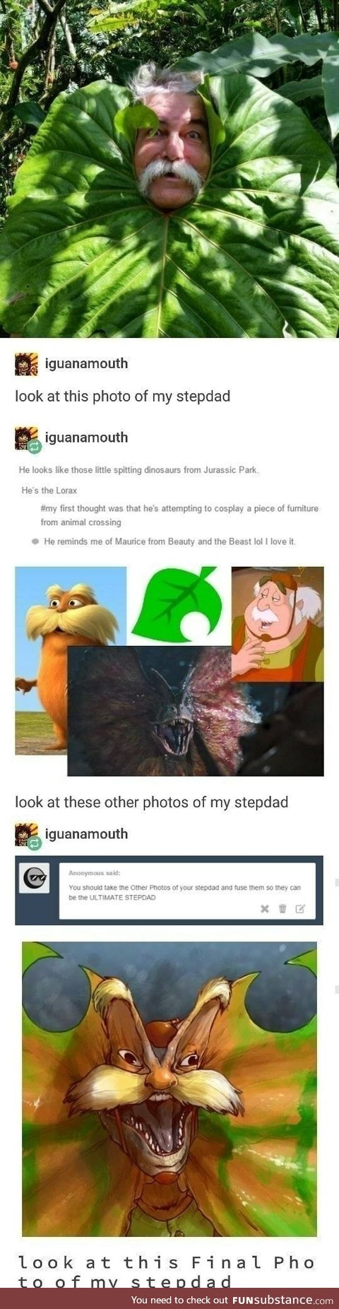 Look at these photos of my step-dad. [Now back to your step-dad. Now back to my step-dad]