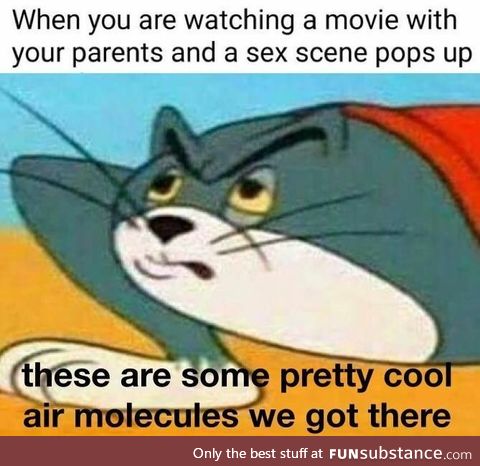 When a sex scene comes on a show you're watching with your parents