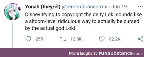 Disney loki trying to copyright Gods