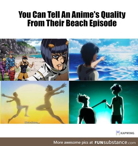 Anime's whos beach episodes have plot instead of "plot"