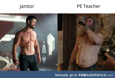 Janitor vs PE Teatcher