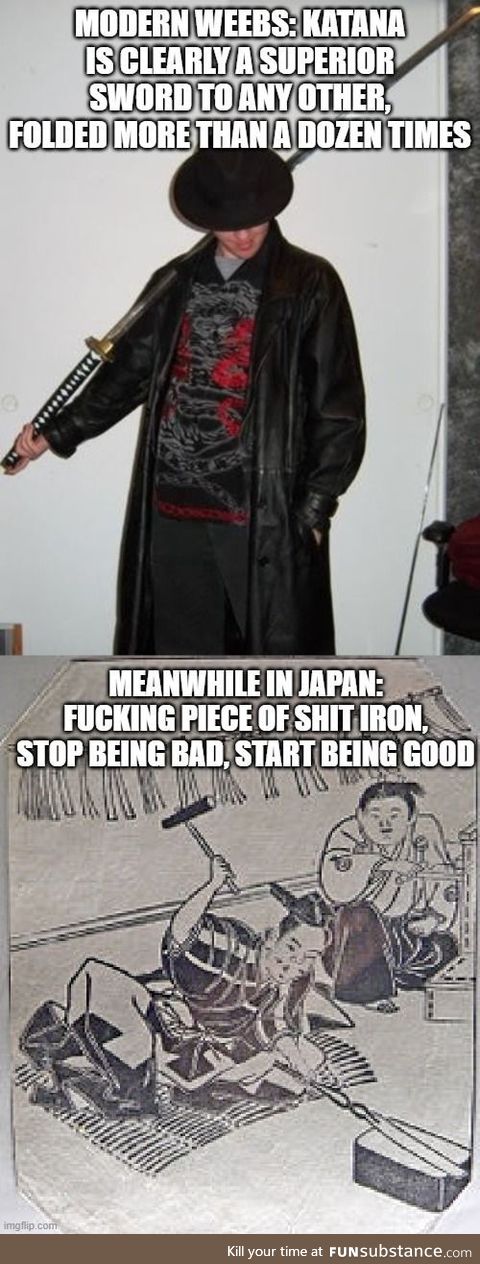 Japanese iron was so shitty, they had to fold it to get rid of the impurities