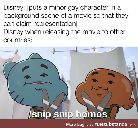 “A GAY character? Why, whatever do you mean? There was never a gay character in this
