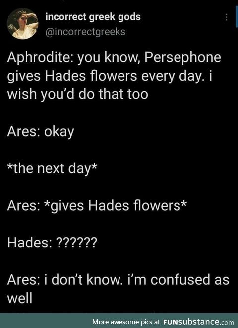 Giving Hades Flowers