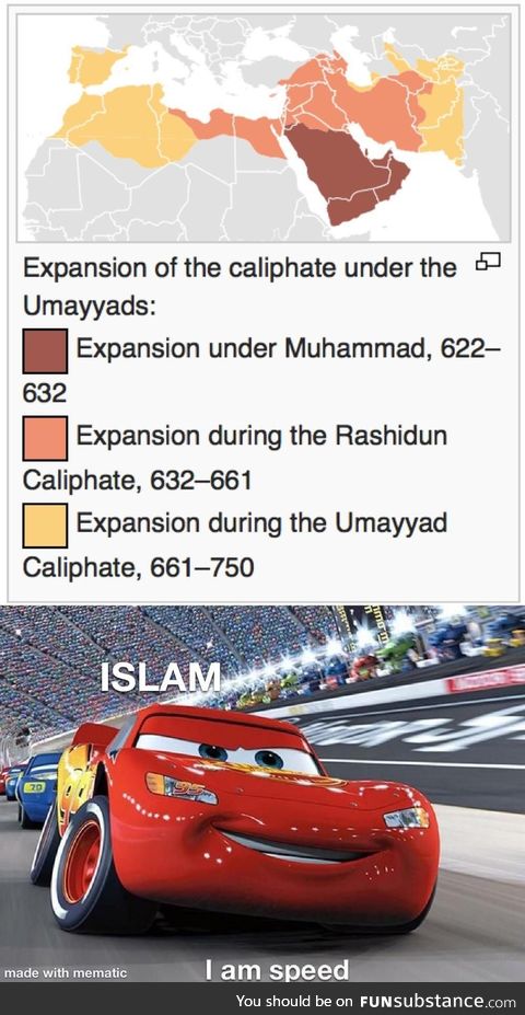 In the space of only 130 years Islam spread rapidly