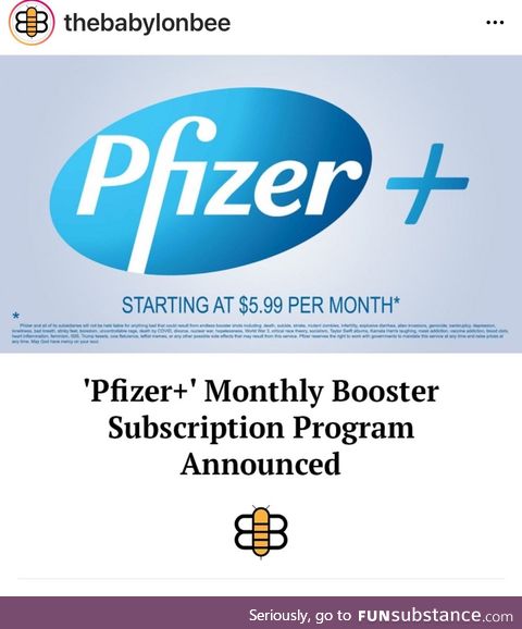 Pfizer monthly subscription coming soon to a government near you