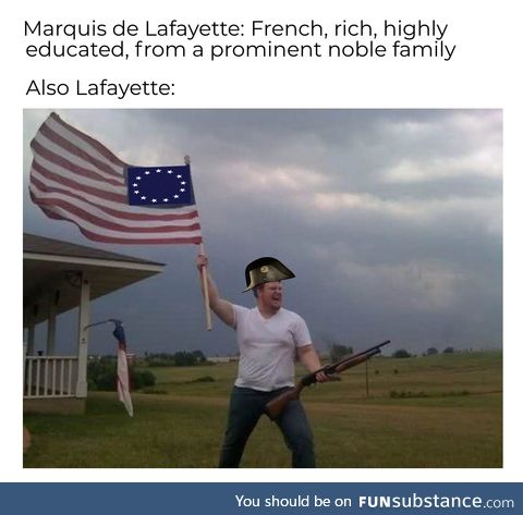 Lafayette really bled Red, White, & Blue