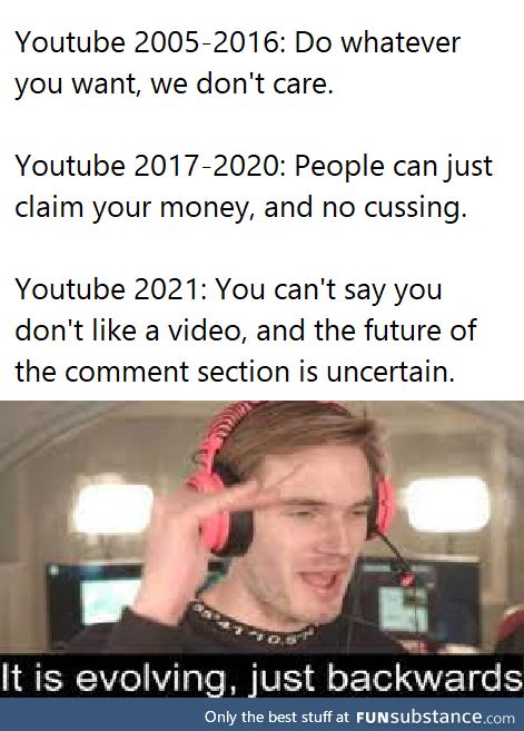 YouTube evolving backwards