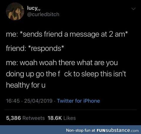 Sending friends messages at 2am