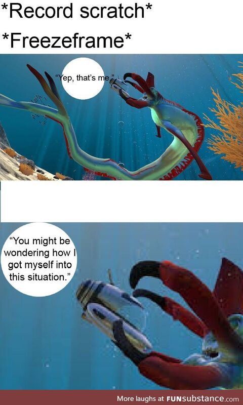 I bet you're wondering how I got here - Subnautica