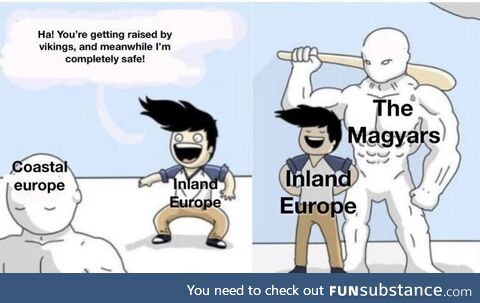 The parts of inland Europe that were next to rivers were still raided by vikings, but