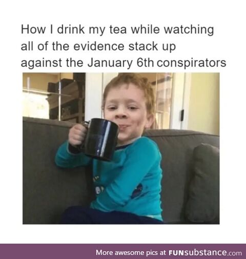 Sips tea