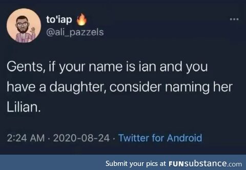 It's an older name sir, but it checks out