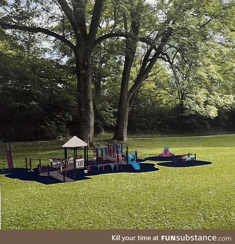Asked playground equipment company for mock up of what it will look like. Got this