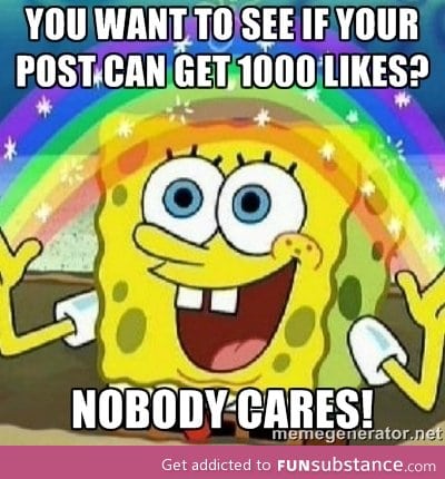 Nobody cares if you get 1000 likes