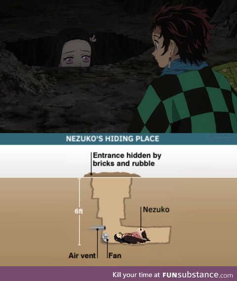 So this is what Nezuko's first hiding place looks like