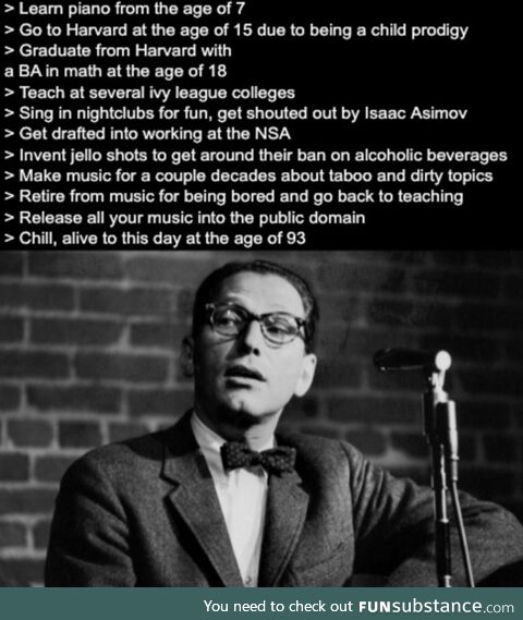 On the topic of interesting people, how about Tom Lehrer?