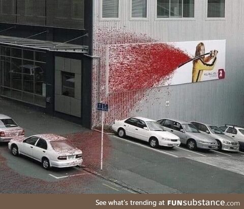 An advertisement for the movie Kill Bill upon its release in 2003